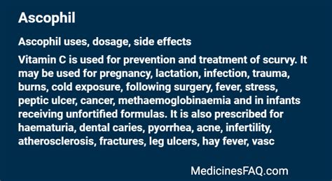 Ascophil: Uses, Dosage, Side Effects, FAQ .